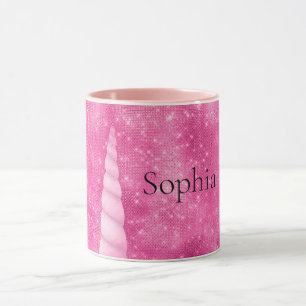 Sparkle Pink Glam Unicorn Birthday Mug