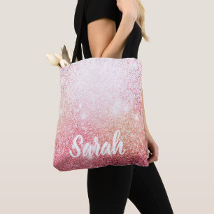 Sparkle Pink Glitter design Tote Bag