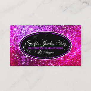 Sparkle Pink Glitz Glam Stars light purple jewelle Business Card