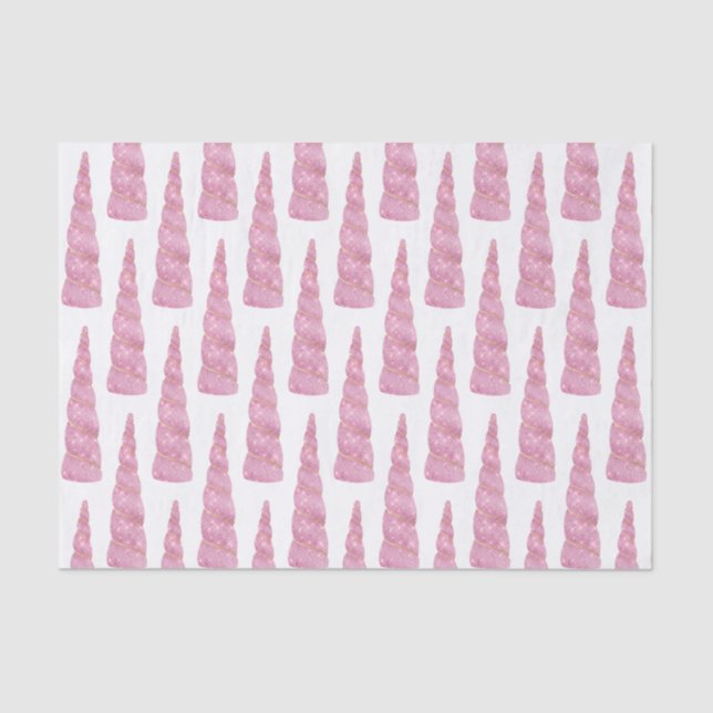 Sparkle Pink Gold Glam Unicorn Birthday  Tissue Paper (Front)