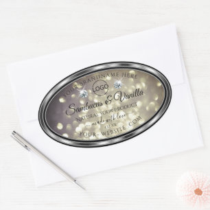 Sparkle Platinum Glitter Product Label Jewels Logo
