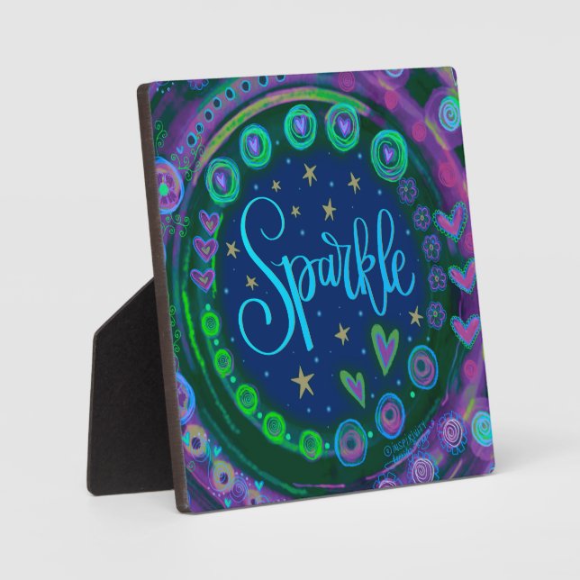  Sparkle Pretty Floral Whimsical Inspiration Easel Plaque (Front)