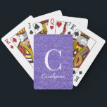 Sparkle Purple Glitter | Girly Monogram Playing Cards<br><div class="desc">Sparkle Purple Glitter | Girly Monogram Playing Cards with faux purple glitter and space for your name and monogram. Perfect for your girly aesthetic.</div>