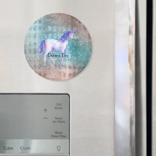 Sparkle Purple White Unicorn Magnet