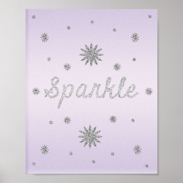 Sparkle Purple with Silver Glitter Poster (Front)