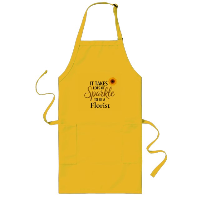 Sparkle Quote Gift for Florist  Long Apron (Front)