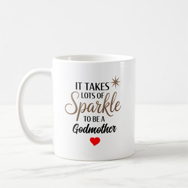 ✨ Sparkle Quote Gift for Godmother Coffee Mug (Left)