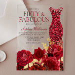 Sparkle Red Dress Roses Gold Leaf 50th Birthday Acrylic Invitations<br><div class="desc">Sparkle Red Dress Roses Gold Leaf 50th Birthday Acrylic Invitations

See matching collection in Niche and Nest Store

Many thanks</div>