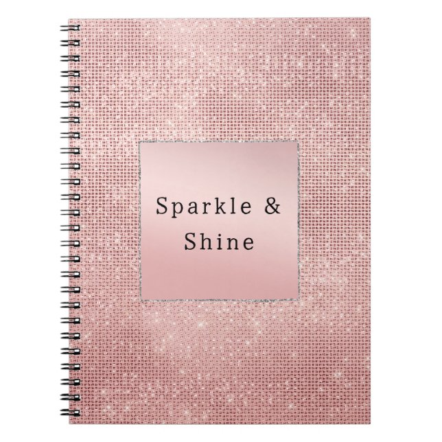 Sparkle Rose Gold Glam  Notebook (Front)