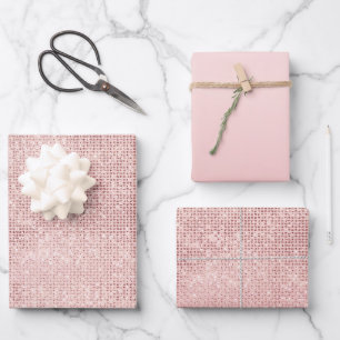 Sparkle Rose Gold Glam Wrapping Paper Sheet