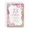 Sparkle rose gold glitter and floral 75th birthday