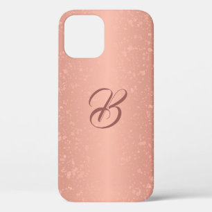 Sparkle Rose Gold Look Monogrammed iPhone Case