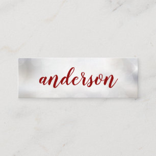 Sparkle Script Text Mini Business Card