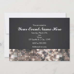 Sparkle Sequins Black Glam Wedding Invitation Card