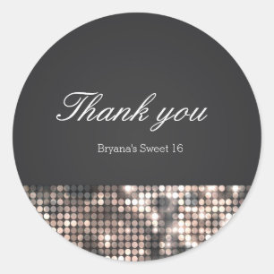 Sparkle Sequins Glam Black Wedding Favour Stickers