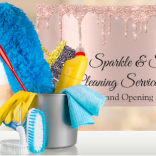 Sparkle & Shine Cleaning Grand Opening Broom Drips Banner