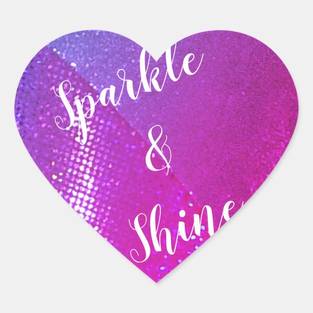 Sparkle & Shine Custom Purple Heart Sticker (Front)