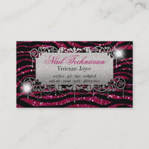 Sparkle & Shine Fuschia & Zebra : Business Cards
