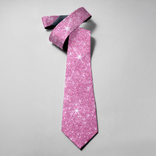 Sparkle Shiny Glitter Elegant Pink Valentine's Day Tie