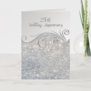 Sparkle Silver 25th Wedding Anniversary Invitation