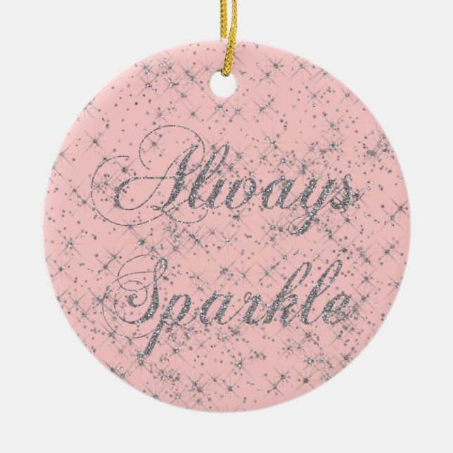 Sparkle Silver Glitter Ceramic Tree Decoration (Front)
