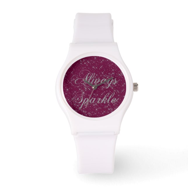 Sparkle Silver Glitter Watch (Front)