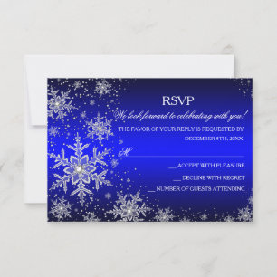Sparkle Snowflake Blue Christmas Party RSVP
