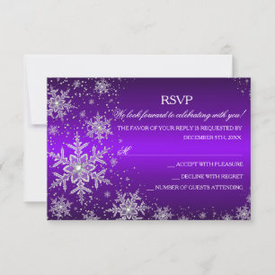 Sparkle Snowflake Purple Christmas Party RSVP