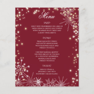 Sparkle Snowflakes and Wedding Menu