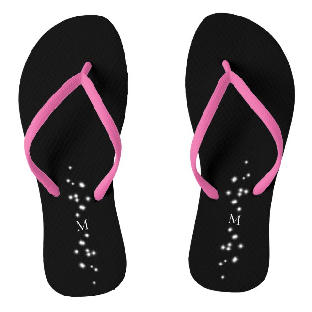 Sparkle Sparkle Little Star Black Starlight Flip Flops (Footbed)
