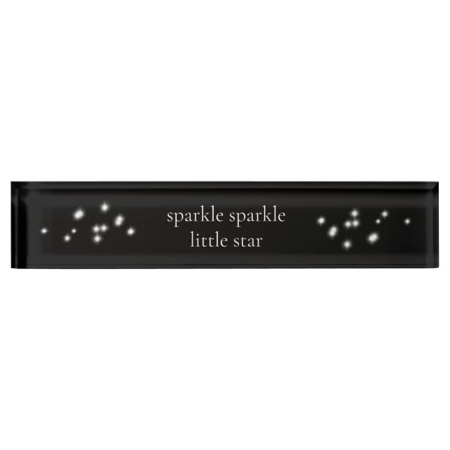 Sparkle Sparkle Little Star Black Starlight Nameplate (Front)