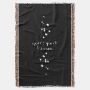 Sparkle Sparkle Little Star Black Starlight Throw Blanket