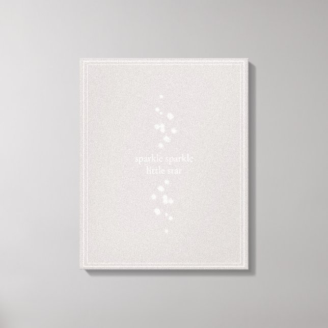 Sparkle Sparkle Little Star Silver Grey Starlight Canvas Print (Front)