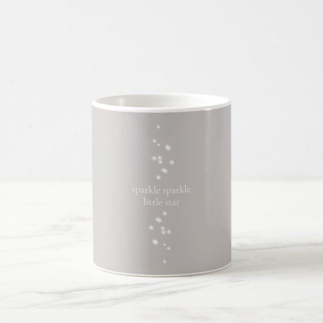 Sparkle Sparkle Little Star Silver Grey Starlight Coffee Mug (Center)