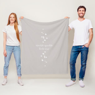 Sparkle Sparkle Little Star Silver Grey Starlight Fleece Blanket