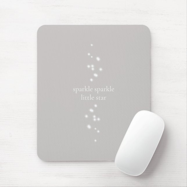 Sparkle Sparkle Little Star Silver Grey Starlight Mouse Mat (With Mouse)