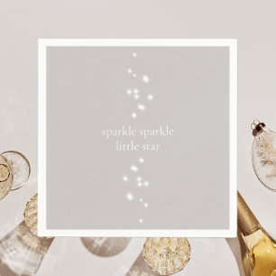 Sparkle Sparkle Little Star Silver Grey Starlight Napkin