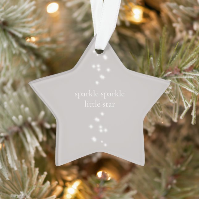 Sparkle Sparkle Little Star Silver Grey Starlight Ornament (Tree)