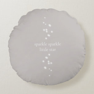Sparkle Sparkle Little Star Silver Grey Starlight Round Cushion