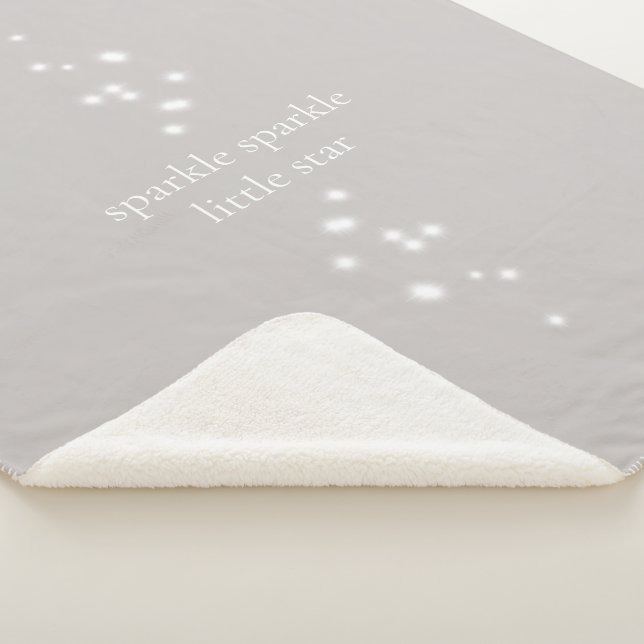 Sparkle Sparkle Little Star Silver Grey Starlight Sherpa Blanket (3/4)
