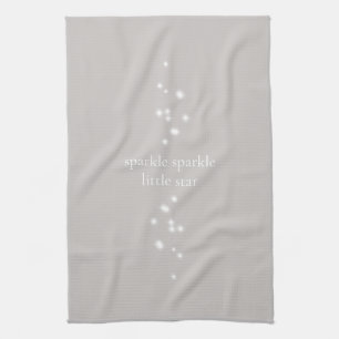 Sparkle Sparkle Little Star Silver Grey Starlight Tea Towel