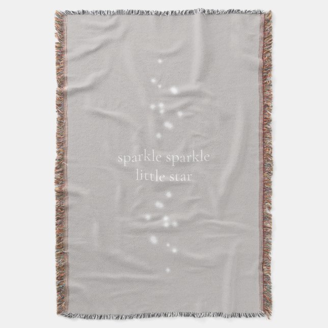 Sparkle Sparkle Little Star Silver Grey Starlight Throw Blanket (Front Vertical)