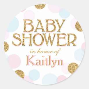 Sparkle Sprinkle Dots Baby Shower Label
