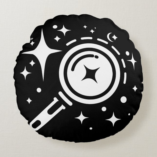 Sparkle stars, Beacon of the Limitless Digital Era Round Cushion (Front)