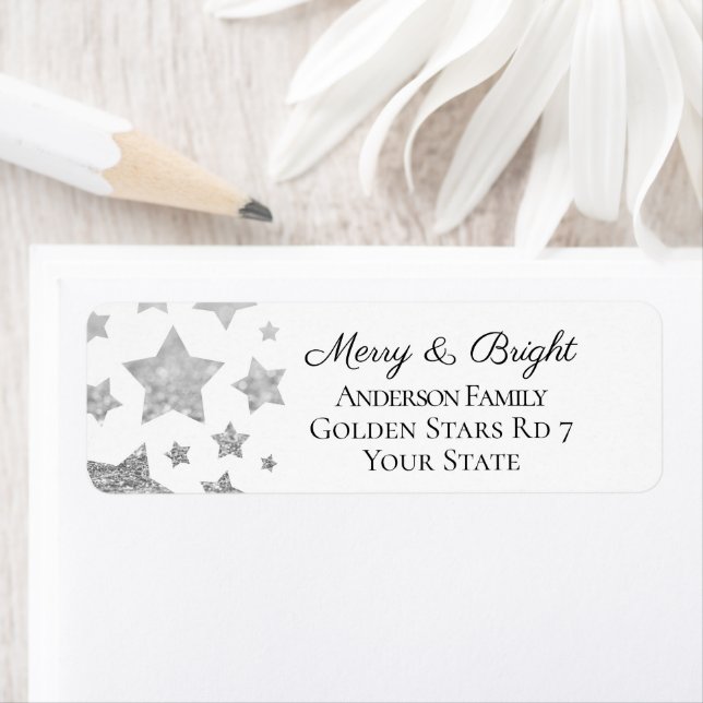 Sparkle Stars Christmas Holiday silver grey white (Insitu)