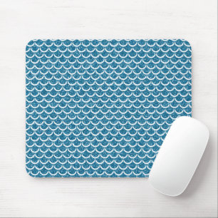 Sparkle Teal Blue Mermaid Scales Fishtail Fantasy Mouse Mat
