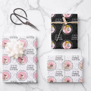 Sparkle The Tiny Chi Custom 2 Photo Pet Dog Wrapping Paper Sheet