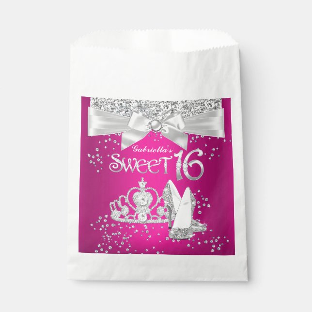 Sparkle Tiara Heels Sweet 16 Favour Bags (Front)
