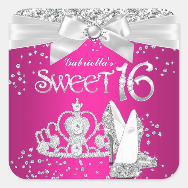 Sparkle Tiara Heels Sweet 16 Sticker (Front)
