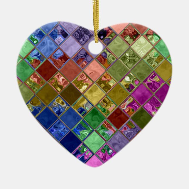 Sparkle Tiles Mosaic Art Ceramic Tree Decoration (Front)